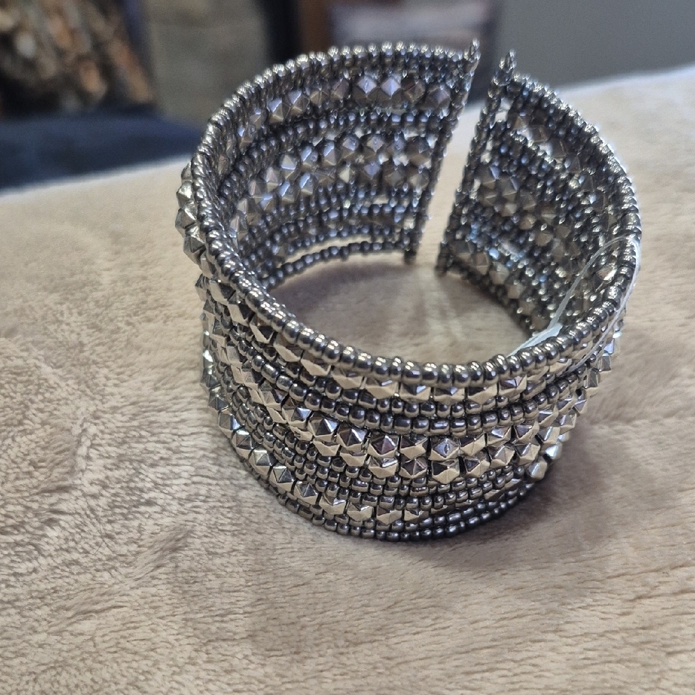 Silver Beaded Women's Bracelet